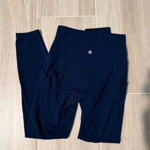 Lululemon Navy High Rise Align Leggings with Pockets Size 4 Length 25”